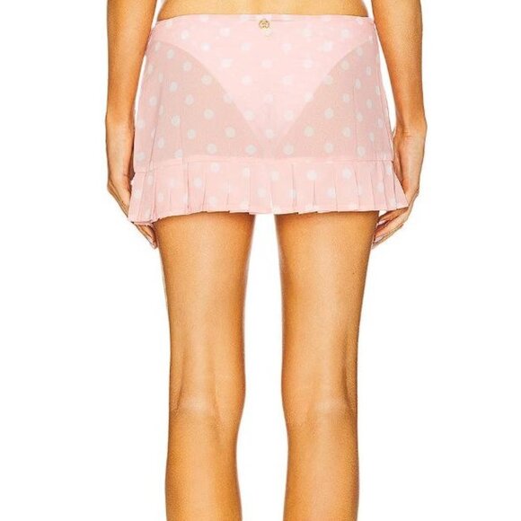 BANANHOT Women's Toya Mini Skirt Size XS In Peach Polka - Picture 3 of 15